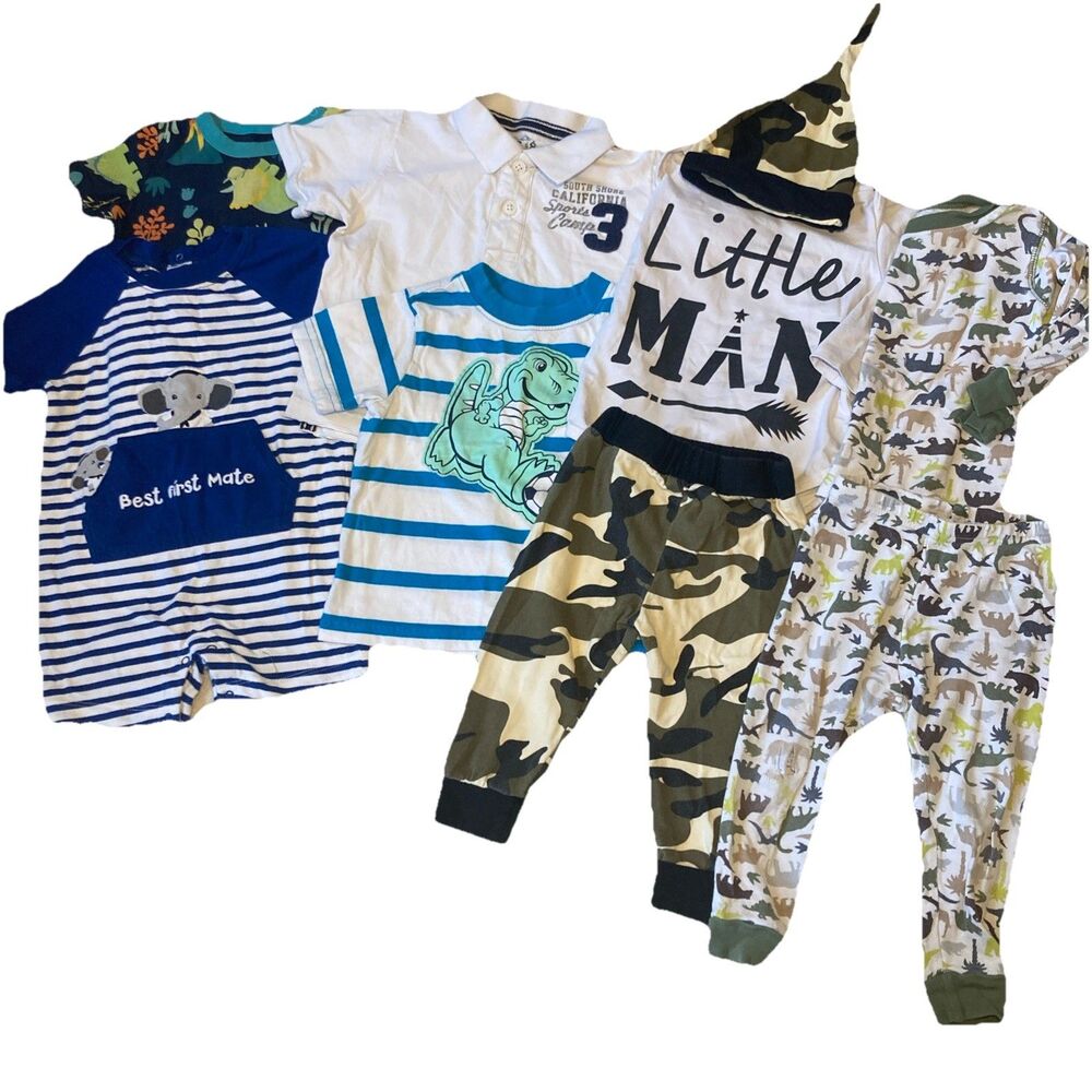 Boys 12-18M Summer Outfits & Pjs 9 PCs Bundle Children’s Place, Etc